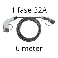 Laadkabel type 1   1 fase 32A   6 meter