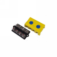 DC verdeelrail met kap 4xM10 (+) + 4xM8 ( ) + 6xM4 Geel