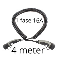 Premium Laadkabel type 2 naar type 2   coiled   1 fase 16A   4 meter