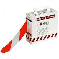 Afbakeningslint rood/wit 75mm x 500M | 0,3mm