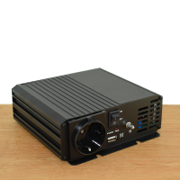 Zuivere Sinus Omvormer 12V > 230V 300W   Standaard Schuko Stopcontact