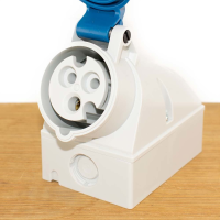 Wandcontactdoos Type 1720 CEE 3 polig 16A Twincontact   Vrouwelijk   Blauw