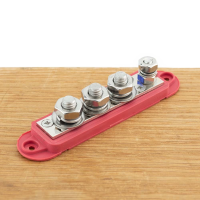 4 Punts verdeelstrip 1 x M6 en 3 x M10 Rood