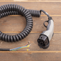 Laadkabel Type 2 naar open einde   1x32A   4 meter   Coiled   Basic Line