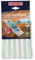 Leifheit Clean Twist M Micro Duo Navulling – 33 cm – Vloerwisser Overtrek – Voor Parket & Laminaat – Klittenband – Wasbaar