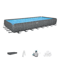Bestway APX365 opbouwzwembad   rechthoekig   L956 x B488 x H132 cm | All Season luxezwembad