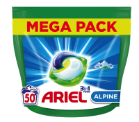 Ariel 3 in 1 Alpine waspods   50 wascapsules   Krachtige reiniging vanaf 20°C