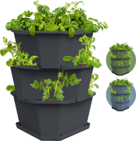 Gusta Garden PAUL POTATO   aardappeltoren   3 niveaus   antraciet