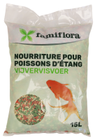 Famiflora sticks mix vissenvoer 15L   Voordelige mix van drijvende sticks voor een gezond en kleurrijk vijverleven   Voor o.A. Goudvissen en goudwinden