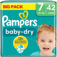 Pampers Baby Dry luiers   Maat 7 (15+kg)   42 luiers