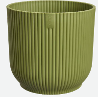 Elho Vibes Fold Rond 35 cm   Varengroen   Grote Ronde Plantenpot met Speelse Textuur