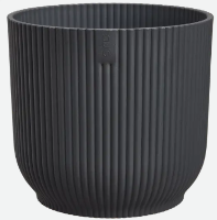Elho Vibes Fold Rond 18 cm   Antraciet   Ribbelpot voor Middelgrote Kamerplanten