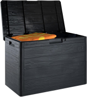Toomax Woody's Kussenbox   160L   Donker Antraciet   Houtlook   Binnenmaat 71 x 37 x 49,5 cm   Buitenmaat 77,5 x 52,7 x 44,5 cm