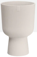 Elho Vibes Fold Coupe 14 cm   Linnen Wit   Trendy Design Coupe voor Kleine Plantjes