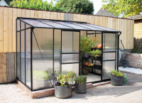 Vitavia Ida muurserre   6,5m²   met 6 mm polycarbonaat   Zwart