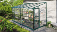 Vitavia Ida muurserre 7,8m² met veiligheidsglas   Donkergroen   Met dubbele schuifdeur (B120 cm) en fundering