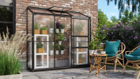 Vitavia Ida muurserre   1,3m²   met 4 mm polycarbonaat   Zwart