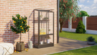 Vitavia Polis muur  en balkonserre   0,35m²   met 4 mm polycarbonaat   Zwart   met fundering