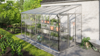 Vitavia Ida muurserre 7,8m² met veiligheidsglas   Aluminium   Met dubbele schuifdeur (B120 cm) en fundering