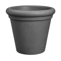 Florus Grace Rim Rond 47cm Bloempot   Antraciet   Met Decoratieve Rand   Voor Binnen & Buiten
