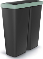 Prosperplast Keden Compacta Q Duo Vuilnisbak   Heldergroen/Zwart   50 Liter   Dubbel deksel
