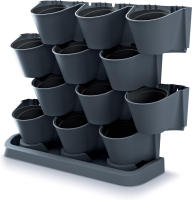 Prosperplast Garden Floor Verticale Tuin   68,5 cm   Antraciet   12 Modulaire Potten