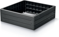 Prosperplast Tuinbed Base Woody   Antraciet   75,6 x 75,6 x 25 cm   Houtlook