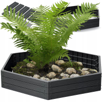 Prosperplast Modulaire Verhoogde Bloembak Garden XL   148 x 129 x 25 cm   Antraciet