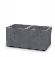 Prosperplast Sierra Case Beton Effect Plantenbak   77 x 38,5 cm   Marengo   Inclusief wieltjes
