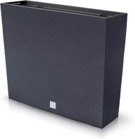 Prosperplast Rato Case Tower Bloempot   Antraciet   58 cm Breed   Rattan Look