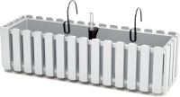 Prosperplast Boardee Fencycase Balkonbak   Wit   58 cm   Houtlook