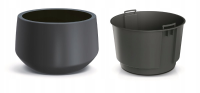 Prosperplast Heos Bloempot   Ø 39 cm   Antraciet   Incl. Inzet