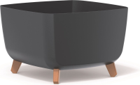 Prosperplast Gracia Square Bloempot   39 cm   Antraciet   Op poten