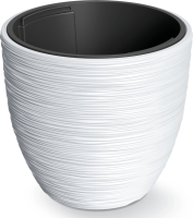 Prosperplast Furu Stripes Bloempot   Wit   Ø 30 cm   Met binnenpot