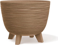 Prosperplast Furu Eco Wood Bloempot op pootjes   Naturo   Ø 29 cm   Met echt hout
