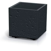 Prosperplast Sierra Square Beton Effect Plantenbak   Zwart Beton   29x29 cm