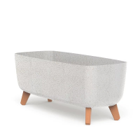 Prosperplast Gracia Case Eco Wood Plantenbak   58 x 24 x 23,5 cm   Eco Wit