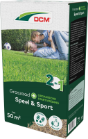 DCM graszaad 1kg tot 50m²   2 in 1 Speel & Sport Plus incl. Organische startvoeding   ijzersterk gazon