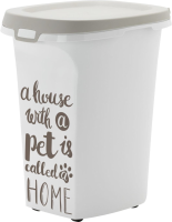 Moderna Voercontainer Trendy Story Pet Wisdom   20 Liter   36.5 X 29 x 42.5 Cm   Wit/Taupe