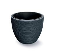 Prosperplast Furu Stripes Bloempot   Antraciet   Ø 57 cm   Met binnenpot
