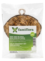 Famiflora Halve Kokosnoot Gevuld   Wilde Vogels   Met Meelwormen   +/  200g