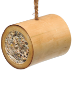 Famiflora gevulde voedersilo voor buitenvogels   Bamboe   +/  300g