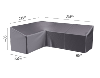 Platinum AeroCover Loungesethoes   Linkse hoek   355/275x100x65/90 cm   Ademend & UV bestendig