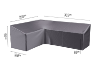 Platinum AeroCover Loungesethoes   Linkse hoek   305/255x100x65/90 cm   Ademend & UV bestendig