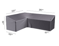 Platinum AeroCover Loungesethoes   Linkse hoek   285/220x100x65/90 cm   Ademend & UV bestendig