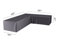 Platinum AeroCover Loungesethoes   Rechtse hoek   400/300x100x70 cm   Ademend & UV bestendig