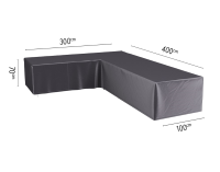 Platinum AeroCover Loungesethoes Hoekset Links   400 x 300 x 100 x H70 cm   Ademend & UV bestendig