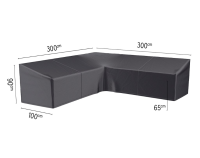 Platinum AeroCover Loungebankhoes L vorm   300x300x100xH65/90 cm   Grijs