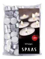 Spaas Theelichtjes   50 stuks   +/  8 branduren per stuk   Wit