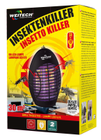 Weitech Inzzzector 3   vliegenlamp met led 30m² (WK0115) slimme en compacte insectenlamp tegen vliegen, muggen en motten